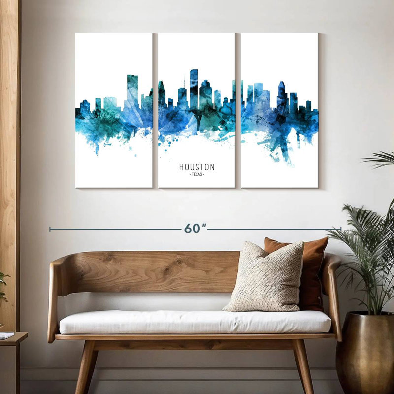 Nicci Houston Texas Skyline VII, H 32 po x l 50 po