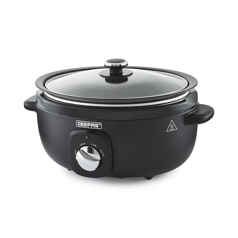 Geepas 6.5 Litre Slow Cooker 3 Temperature Settings, 6.5 Qt.