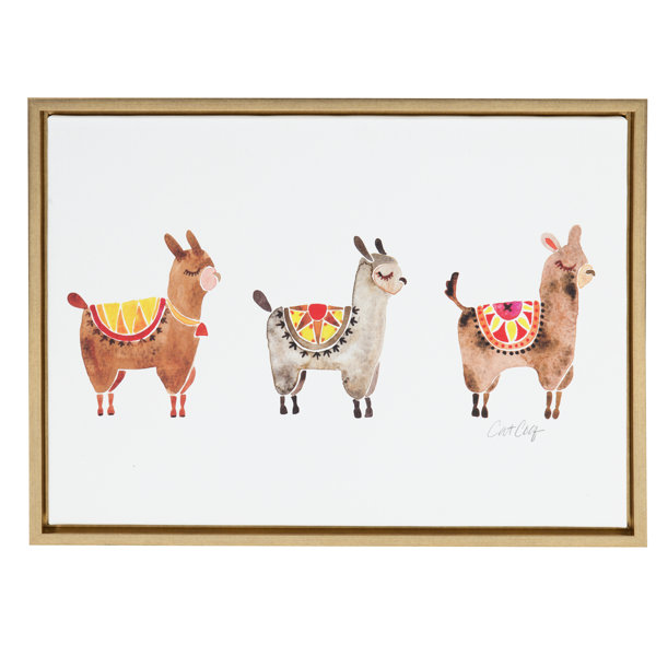 Ethereal Llama Baby Girl Nursery Wall Art Print Boho Alpaca Floral