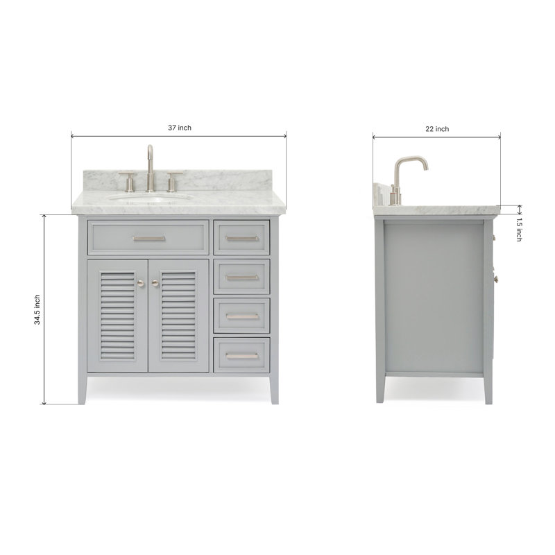 Kensington 37'' W Single Vanity, Gray