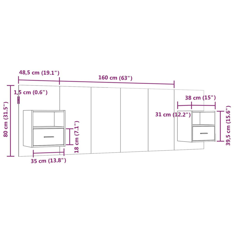 Headboard, Kingsize (5'), White