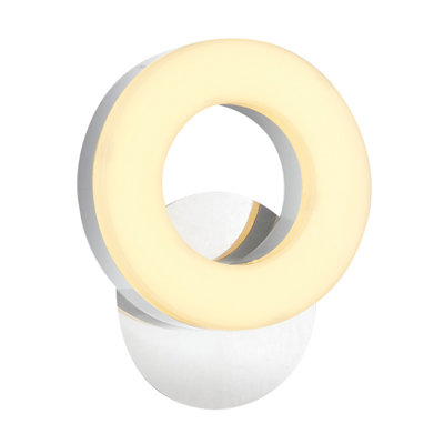 Modern Wall Lamp with Metal Body & Acrylic Cap, 4.7 x 5.9 x 3.9 inches | 1 x 6W Integral LED (3000K, 600 Lm) | Sleek White Finish, Perfect for Glam & Scandinavian Home Decor, Hotel-Style Lighting