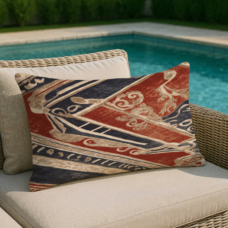 Cycladic Essence Indoor And Outdoor Throw Pillow, Rectangle 18"H x 25"W