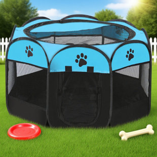 Portable Soft Pet Dog Octagonal Travel Playpen, Large (45 X 45 X 24 Inches), Grey