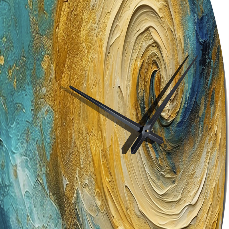 Horloge murale en or Golden Wave, Très grand