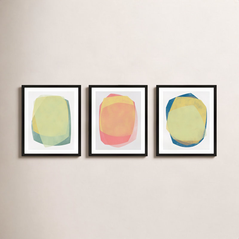 Eclipse 1-3 Painting by Jacques Pilon, 20" H x 48" W, Black