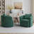Modern Chenille Swivel Barrel Armchair with Accent Pillow-1993151025