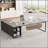 70.8 Inch L-Shaped Executive Desk with 55 Inch File Cabinet, Large Industrial Computer Workstation, Corner Office Desk for Home & Business, Retro Gray & Black-966989122