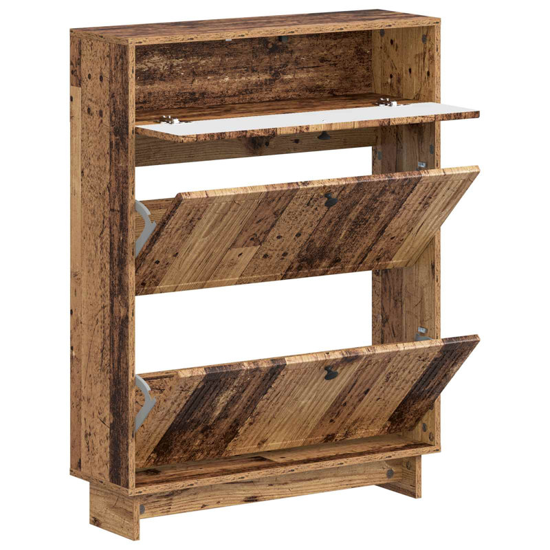 Shoe Storage, 103 cm H x 78 cm W x 24 cm D, Old Wood