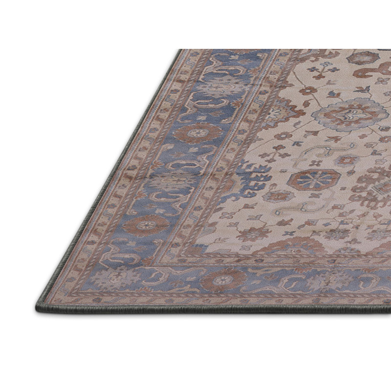 Tapis oriental brun / beige / bleu Arushad, Tapis de couloir 2 pi x 5 pi