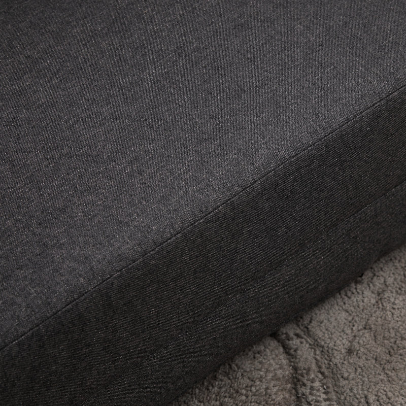 Détente pour plancher 21 gris foncé réglable sur 5 niveaux. Fonctionne comme lit. Comfort 105 - 180. 2 coussins pour plus de confort. Fabrication en acier stable. Option d'économie d'espace. Matériau en lin. L 23,5 po x P 31,5 po x H 22 po