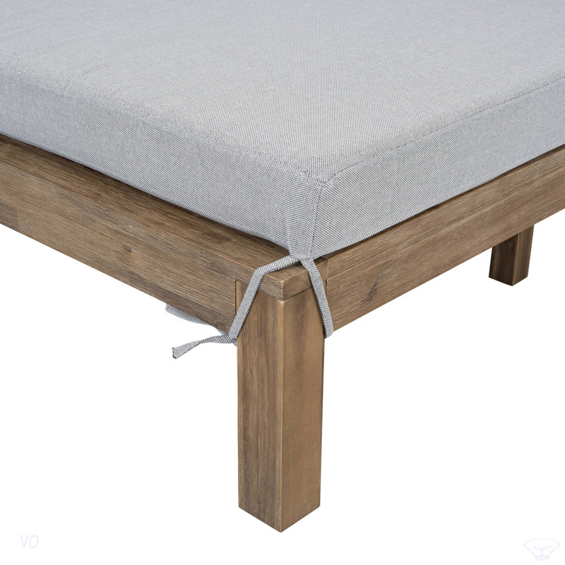 Lit de bronzage d'extérieur en bois de style campagnard pour une détente ultime avec 2 personnes pour la piscine, le jardin et la cour
