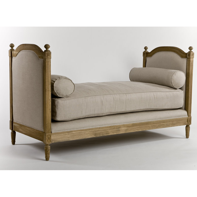 Antoinette Upholstered Chaise Lounge, Natural Oak