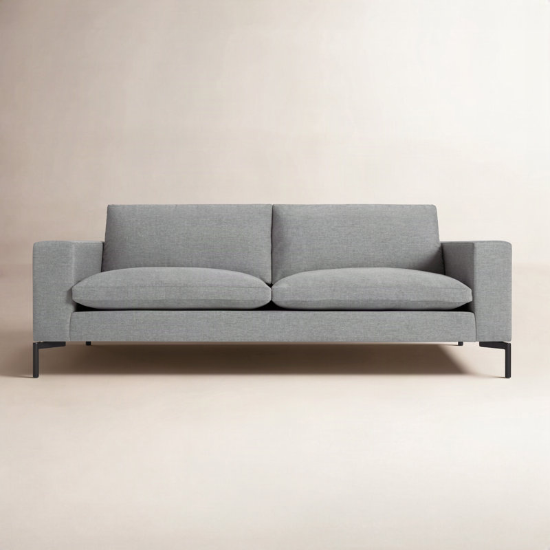 New Standard Sofa, Black, Spitzer Gray 100% Polyester, 32" H x 78" W x 35" D