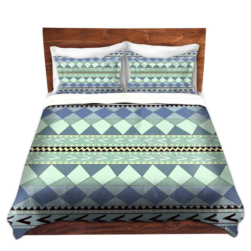 Polyester Chevron / Zig Zag Duvet Cover, 1 King Duvet Cover + 2 King Shams, Purple/Gray/Black