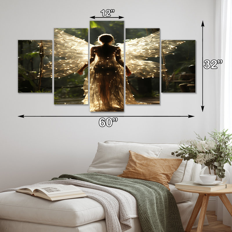 Dunshee - Art mural de chambre de bébé animal 5 pièces, H 32 po x l 60 po