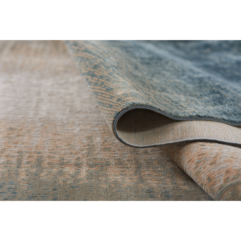 Tapis bleu dégradé 7 pi 9 po x 9 pi 10 po Genevieve, 1 pi 10 po x 2 pi 10 po