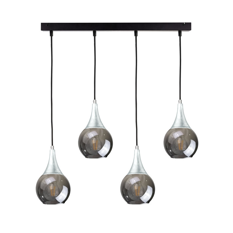 Creasy 4 - Light Kitchen Island Pendant, Grey, Black/Silver
