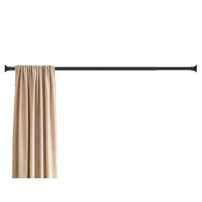 Black Long Curtain Rod Tension Shower Curtain Rods 30 to 120 inch Adjustable Spring Heavy Duty Rods No Drill No Slip Spliced and Telescopic Design