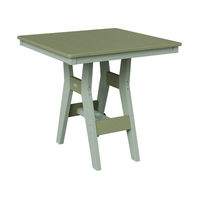 Harbor Outdoor Square Dining Table, 30.37" H x 33" W x 33" D, Sage, Seafoam
