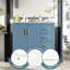 Meuble-lavabo de 36 pouces avec lavabo en céramique, structure en bois massif, 3 tiroirs, portes à fermeture douce, planches, rangement spacieux pour les essentiels, design rétro, poignées exquises, glissière à tiroir lisse, rainure unique