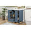 Meuble-lavabo 24 po avec lavabo, armoire de salle de bain avec tablette de porte, tiroir profond, panier coulissant à 2 niveaux, structure en bois massif et panneau de fibres à densité moyenne, un paquet, bleu gris