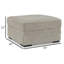 Repose-pieds décoratif Alno, carré en polyester beige 38 po, rangement caché