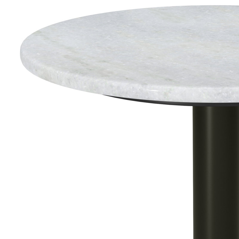 White Marble and Gold Metal Round Side Table