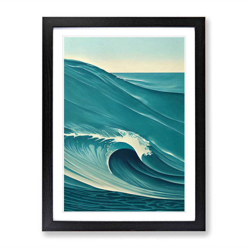 Wave Of The Ocean No.5 - Single Picture Frame Print, Black Framed, 64cm H x 46cm W x 2cm D