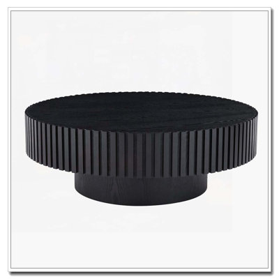 Table basse ronde avec piédestal robuste