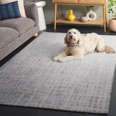 Restoration Vintage 902 Hand Tufted Cotton/Polyester Abstract Indoor Use Only Rug in Navy/Ivory