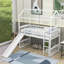 Lit mezzanine simple en bois avec glissade-223205118