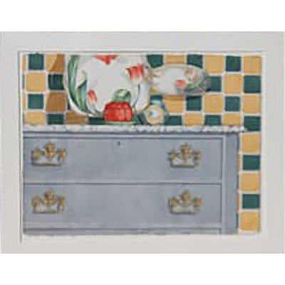 Pat Gordon " Interior, Bureau Still Life " by Pat Gordon Painting Print