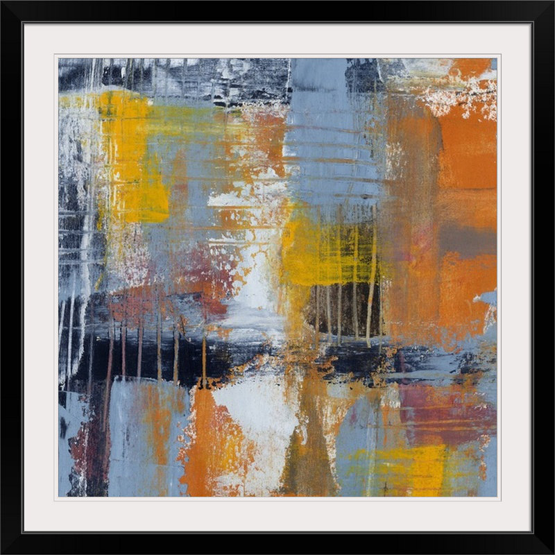 « urban plan i », reproduction d’art jennifer de peinture, H 28 x l 28 po x P 1 po, Cadre noir