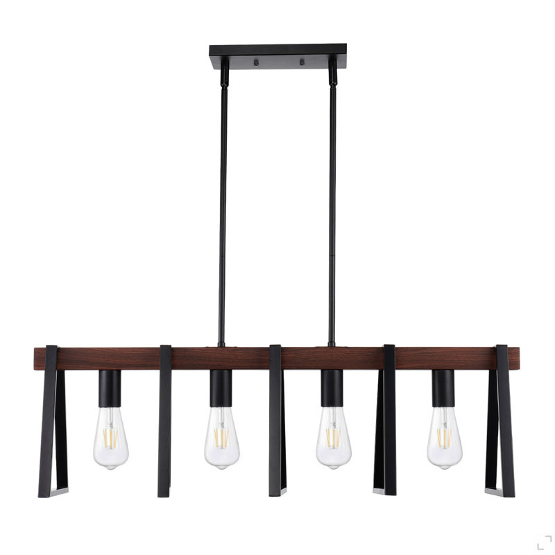 Luminaire suspendu pour îlot de cuisine 4 lumières 60W E26