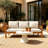Dayo Acacia Wood Patio Outdoor Three-seat Sofa With Cushions