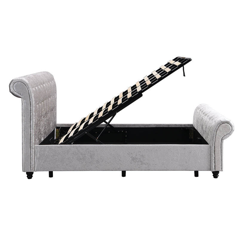 Lit avec rangement Hartfried, Grand, Noir