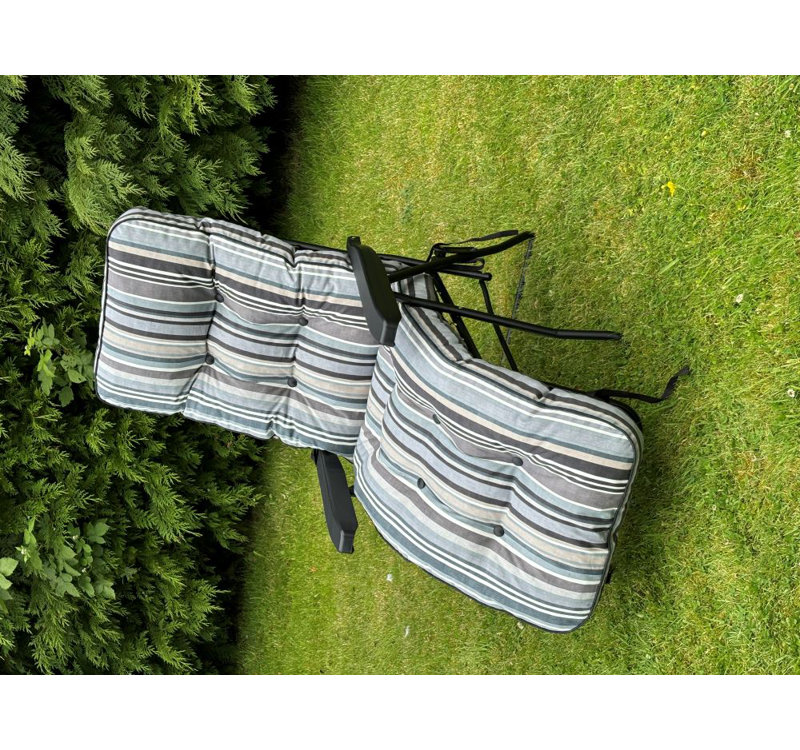 Chancler Steel Outdoor Lounge Chair, Grey , Black