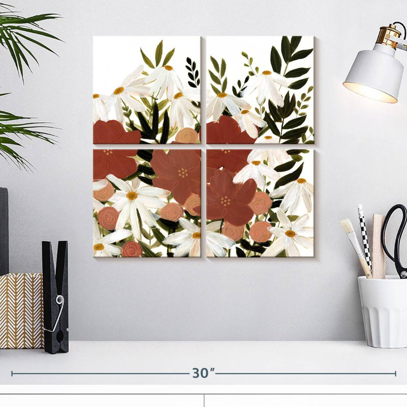 Harnek fleurs en terre cuite I, H 18 po x l 18 po