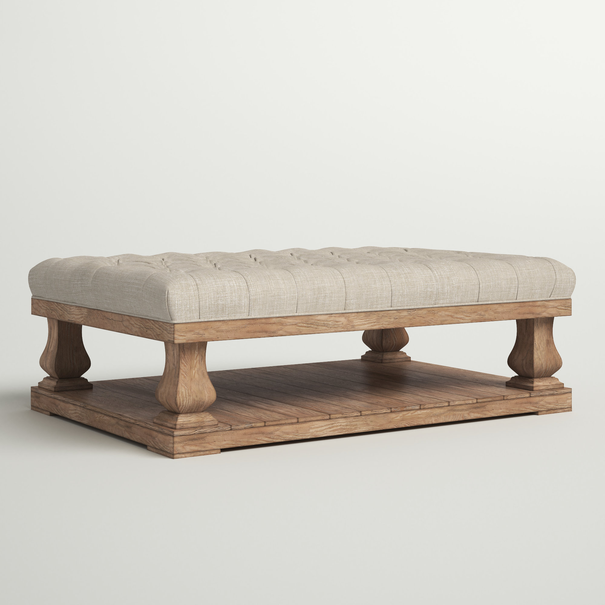 Upholstered French Country Coffee Table