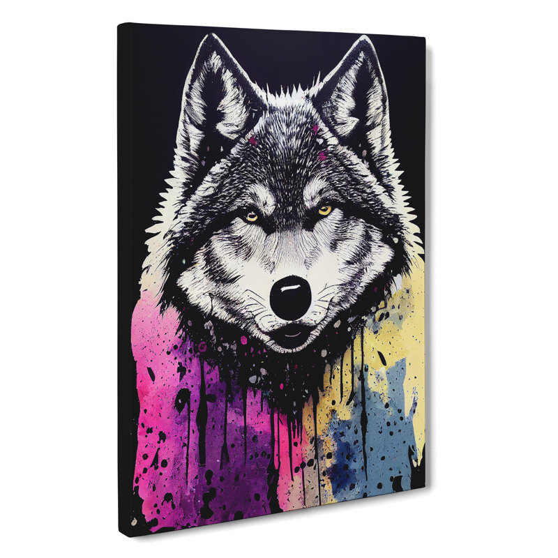 Wolf Paint Drips No.1 Abstract - Wrapped Canvas, 50cm H x 35cm W x 3cm D