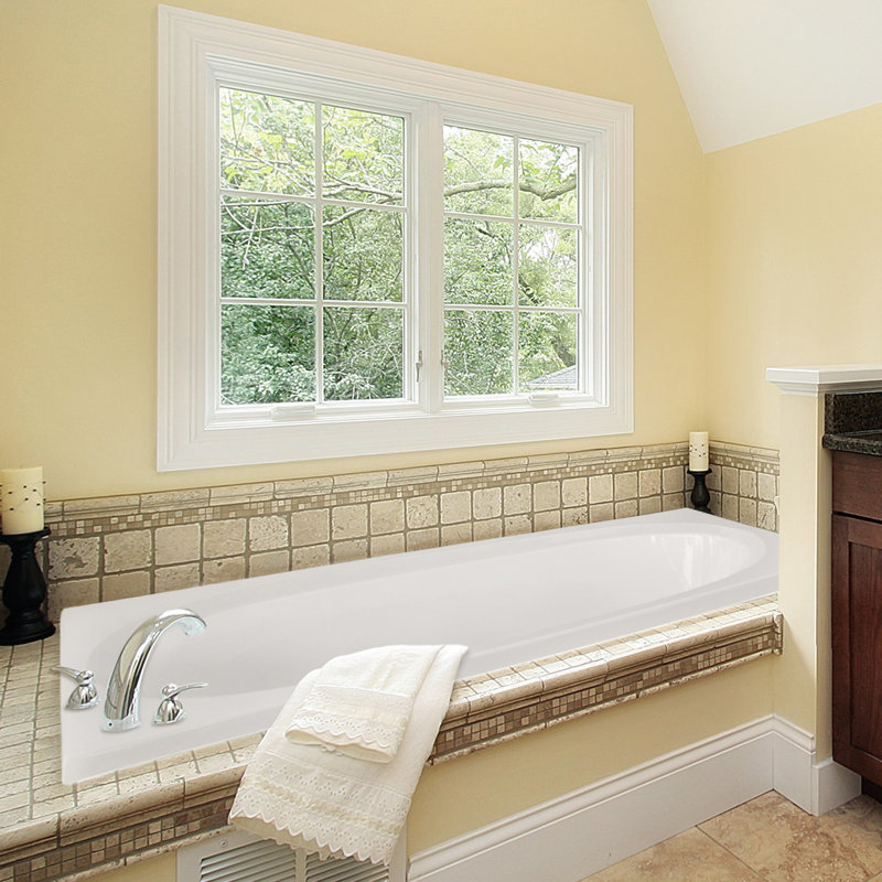 Caribe 72'' x 36'' Soaking Gelcoat Bathtub, White, Polished Chrome
