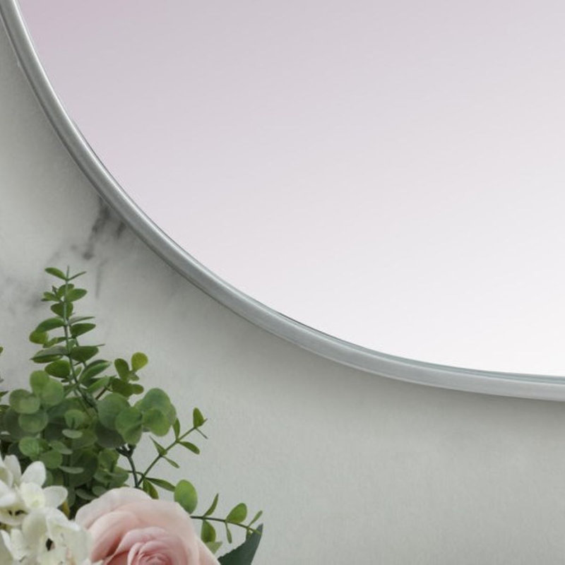 Miroir mural Elington, Argent, 48 po x 24 po 