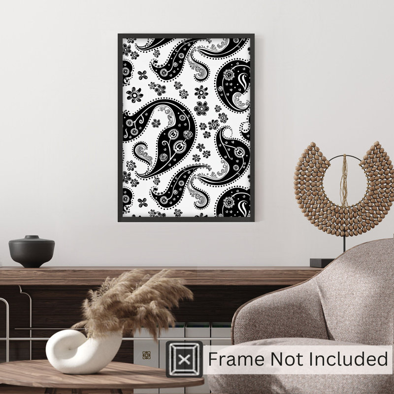 «Abstract Paisley Dreams», reproduction d'art moderne sans cadre, H 16 po x l 12 po