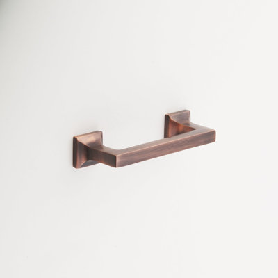 Madelyn Carter Craftsman Solid Brass Cabinet Hardware, Antique Copper Drawer Pull with 4" Centers