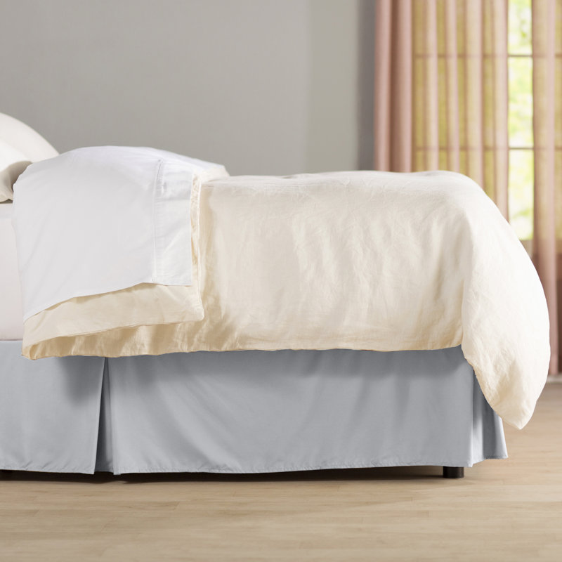14" Soft Microfiber Bed Skirt - Basics by Wayfair™, Twin, Light Gray
