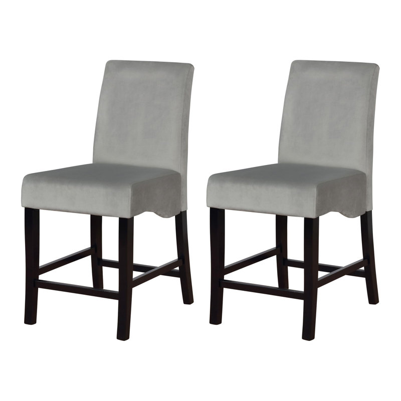 Miszel Upholstered 25'' Counter Stool in Gray