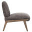 Contemporary Velvet & Solid Wood Accent Chair - Dark Taupe & Walnut-603427058