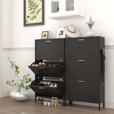 Armoire à chaussures moderne et minimaliste inclinable avec cadre robuste et conception peu encombrante