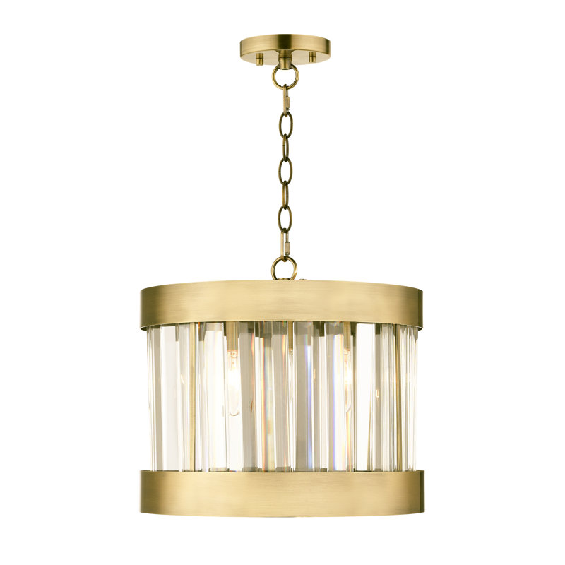 Brock 1 - Light Drum Pendant, Antique Brass